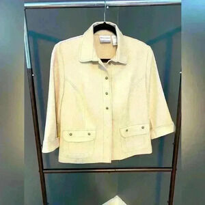 Alfred‎ Dunner women’s beige casual dress jacket size 8p